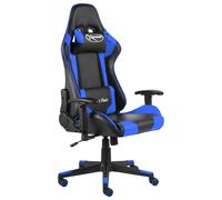 Chaise de Jeu Pivotante Bleu PVC Fauteuil Ordinateur Bureau Ergonomique vidaXL