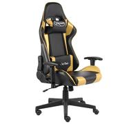 Chaise de Jeu Pivotante Doré PVC Fauteuil Ordinateur Bureau Ergonomique vidaXL