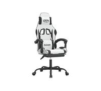 Chaise de jeu pivotante et repose-pied Blanc et noir Similicuir
