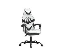 Chaise de jeu pivotante et repose-pied Blanc et noir Similicuir