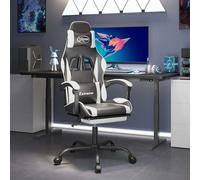 Chaise de Jeu Pivotante et Repose-pied Fauteuil Noir et Vert Similicuir vidaXL
