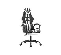 Chaise de jeu pivotante et repose-pied Noir et blanc Similicuir