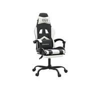 Chaise de jeu pivotante et repose-pied Noir et blanc Similicuir
