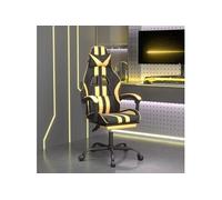 Chaise de jeu pivotante et repose-pied Noir et doré Similicuir