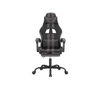 Chaise de jeu pivotante et repose-pied Noir et gris Similicuir