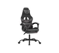 Chaise de jeu pivotante et repose-pied Noir et gris Similicuir