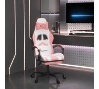 Chaise de jeu pivotante et repose-pied Noir et rouge Similicuir vidaXL