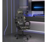 Chaise de jeu pivotante et repose-pied Noir et rouge Similicuir vidaXL