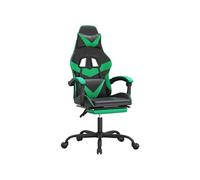 Chaise de jeu pivotante et repose-pied Noir et vert Similicuir