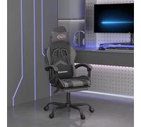 Chaise de jeu pivotante et repose-pied Noir et vert Similicuir vidaXL