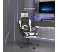 Chaise de jeu pivotante et repose-pied Noir et vert Similicuir vidaXL