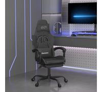 Chaise de jeu pivotante et repose-pied Noir et vert Similicuir vidaXL