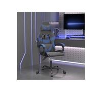 Chaise de jeu pivotante Noir et bleu Similicuir
