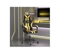 Chaise de jeu pivotante Noir et doré Similicuir