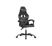 Chaise de jeu pivotante Noir et gris Similicuir