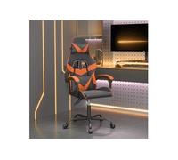 Chaise de jeu pivotante Noir et orange Similicuir