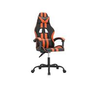 Chaise de jeu pivotante Noir et orange Similicuir