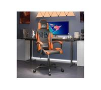 Chaise de jeu pivotante Noir et orange Similicuir