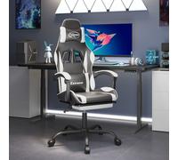 Vidaxl Chaise De Jeu Pivotante Et Repose-Pied Noir Et Blanc Similicuir Multicolore