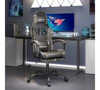 Vidaxl Chaise De Jeu Pivotante Noir Et Camouflage Similicuir Multicolore