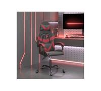 Chaise de jeu pivotante Noir et rouge bordeaux Similicuir