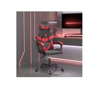 Chaise de jeu pivotante Noir et rouge Similicuir
