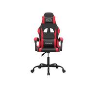 Chaise de jeu pivotante Noir et rouge Similicuir