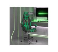 Chaise de jeu pivotante Noir et vert Similicuir