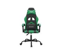 Chaise de jeu pivotante Noir et vert Similicuir