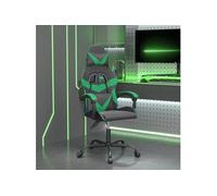 Chaise de jeu pivotante Noir et vert Similicuir