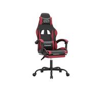 Chaise de jeu pivotante repose-pied Noir bordeaux Similicuir