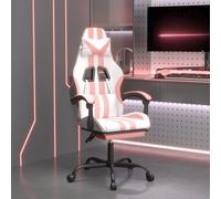 Chaise de Jeu Pivotante Repose-pied Noir Bordeaux Similicuir Siège vidaXL