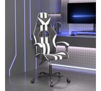 Vidaxl Chaise De Jeu Pivotante Et Repose-Pied Noir Et Blanc Similicuir Multicolore