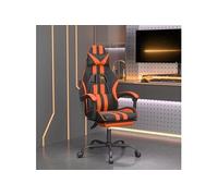 Chaise de jeu pivotante repose-pied Noir et orange Similicuir