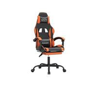 Chaise de jeu pivotante repose-pied Noir et orange Similicuir