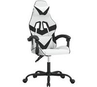 Chaise de jeu pivotante vidaXL Blanc et noir Similicuir G