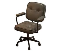 Chaise de jeu pour ordinateur Petite chaise de bureau en simili cuir, for chambre à coucher, ordinateur, maison, confortable, chaise de bureau, chaise pivotante relevable avec roulettes(Grigio)