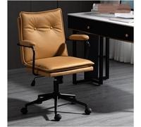 Chaise de Jeu Professionnelle en Cuir synthétique, Chaise de Bureau Ergonomique, pivotante et réglable en Hauteur, avec Dossier mi-Hauteur et accoudoirs, Angle d'inclinaison de 90 à 130° - S