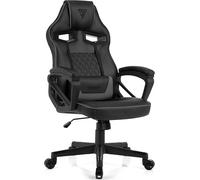 Chaise de jeu SENSE7 Knight - Chaise de bureau ergonomique avec fonction bascule FlowTech™, mousse HR, HDE™ éco-cuir, gas-lift, jusqu'à 120kg, noir