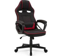 Chaise de jeu SENSE7 Knight - Chaise ergonomique avec fonction de balancement FlowTech™, mousse HR, tissu HDE™, gas-lift, jusqu'à 120kg, noir-rouge