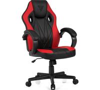 Chaise de jeu SENSE7 Prism - Chaise avec fonction bascule FlowTech™, mousse HR, cuir écologique, gas-lift, jusqu'à 120kg, noir-rouge Chaise de bureau ergonomique
