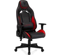 Chaise de jeu SENSE7 Vanguard - Chaise ergonomique avec fonctions FlowTech™, inclinaison de 160°, accoudoirs réglables, cuir écologique, jusqu'à 150kg, noir-rouge