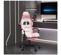 Chaise de jeu vidaXL avec repose-pied Blanc et rose Similicuir Blanc et rose G