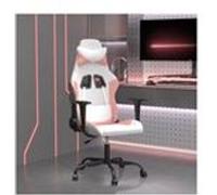Chaise de jeu vidaXL de massage Blanc et rose Similicuir G