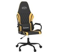 Chaise de jeu vidaXL de massage Noir et doré Similicuir Noir G