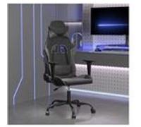 Chaise de jeu vidaXL de massage Noir et gris Similicuir G