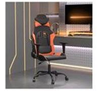 Chaise de jeu vidaXL de massage Noir et orange Similicuir Noir G