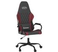 Chaise de jeu vidaXL de massage Noir et rouge bordeaux Similicuir G