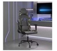 Chaise de jeu vidaXL Noir et camouflage Similicuir Noir