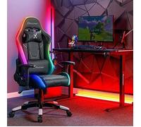 X-Rocker Agility Chaise de Jeu RVB avec lumières pour Enfants et Juniors, Chaise de Bureau pivotante Ergonomique avec Dossier Haut, appuie-tête et Coussin de Soutien Lombaire, Hauteur réglable